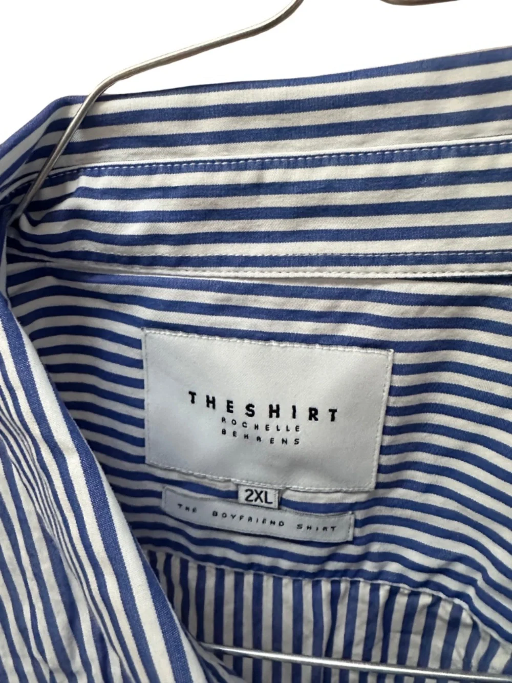 The Shirt The Boyfriend Shirt Blue and White Striped Button Down - Women's 2XL - Picture 2 of 3